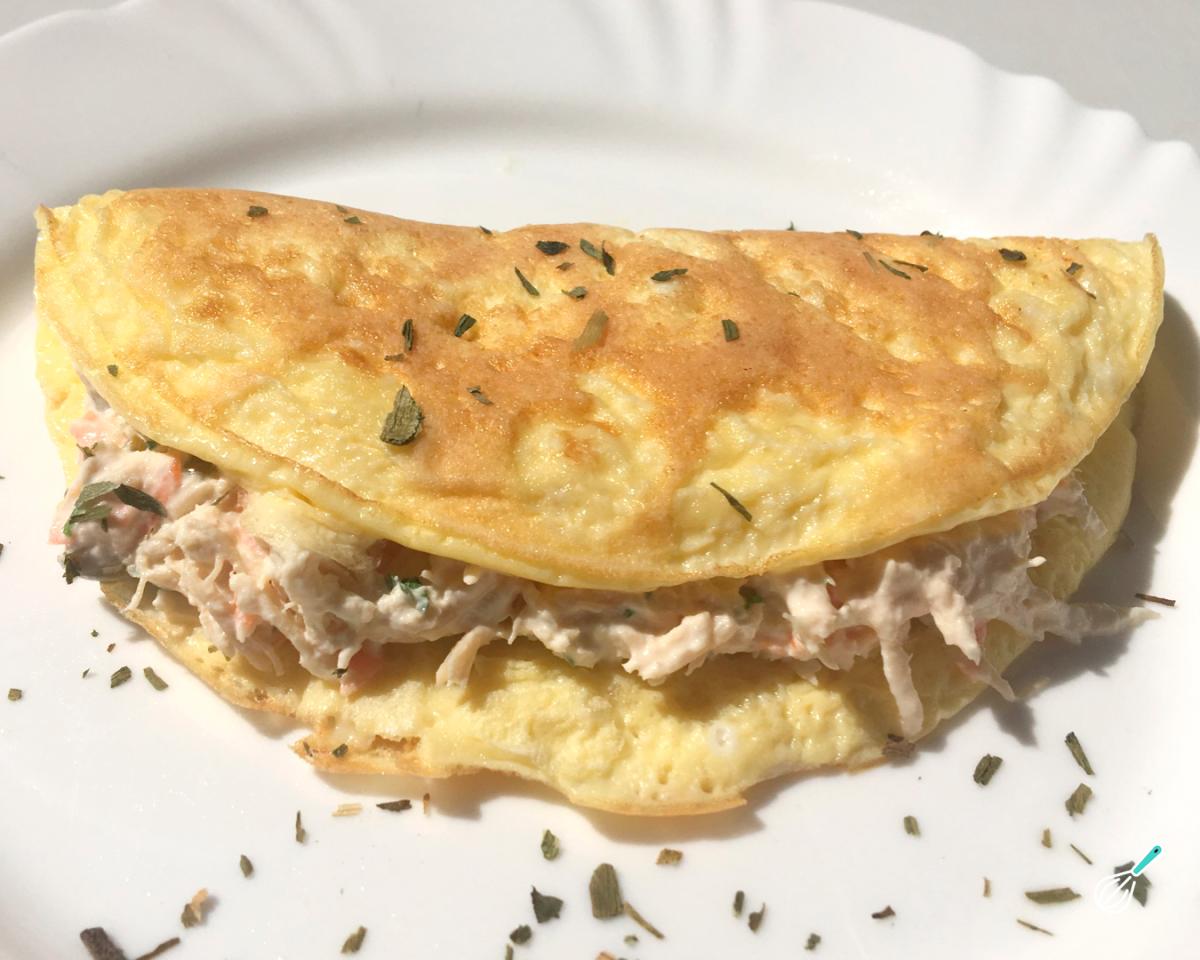 Receita de Omelete recheado com frango