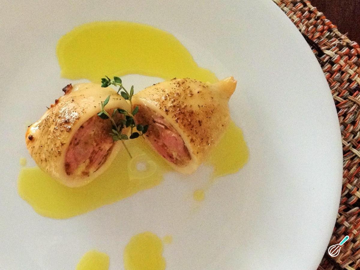 Receita de Lula recheada com presunto e queijo