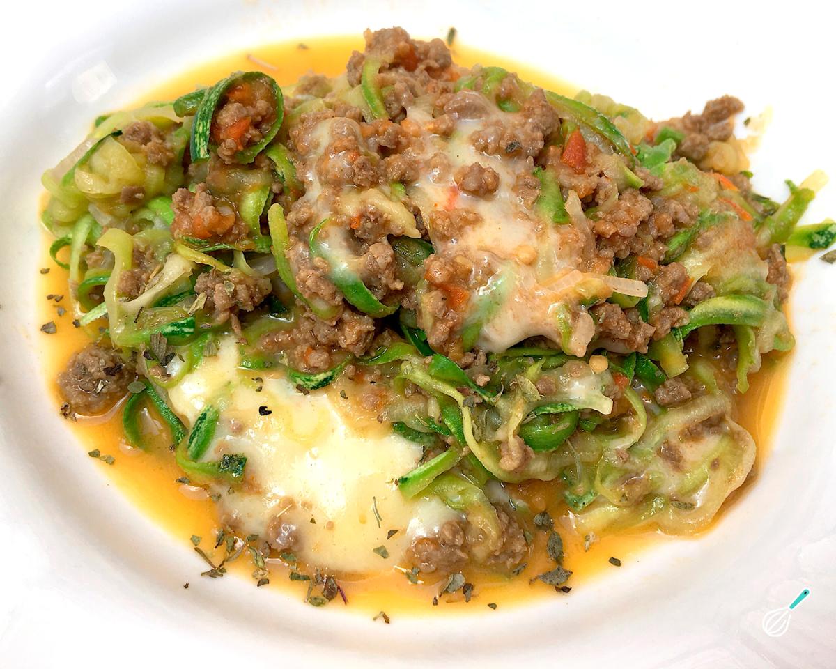 Receita de Espaguete de abobrinha à bolonhesa