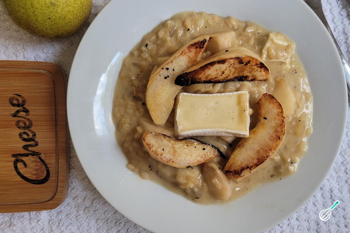 Receita de Risoto de pera com brie