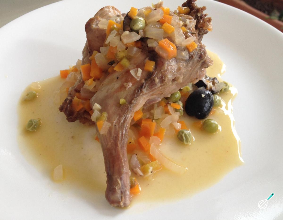 Receita de Coelho estufado com ervilhas