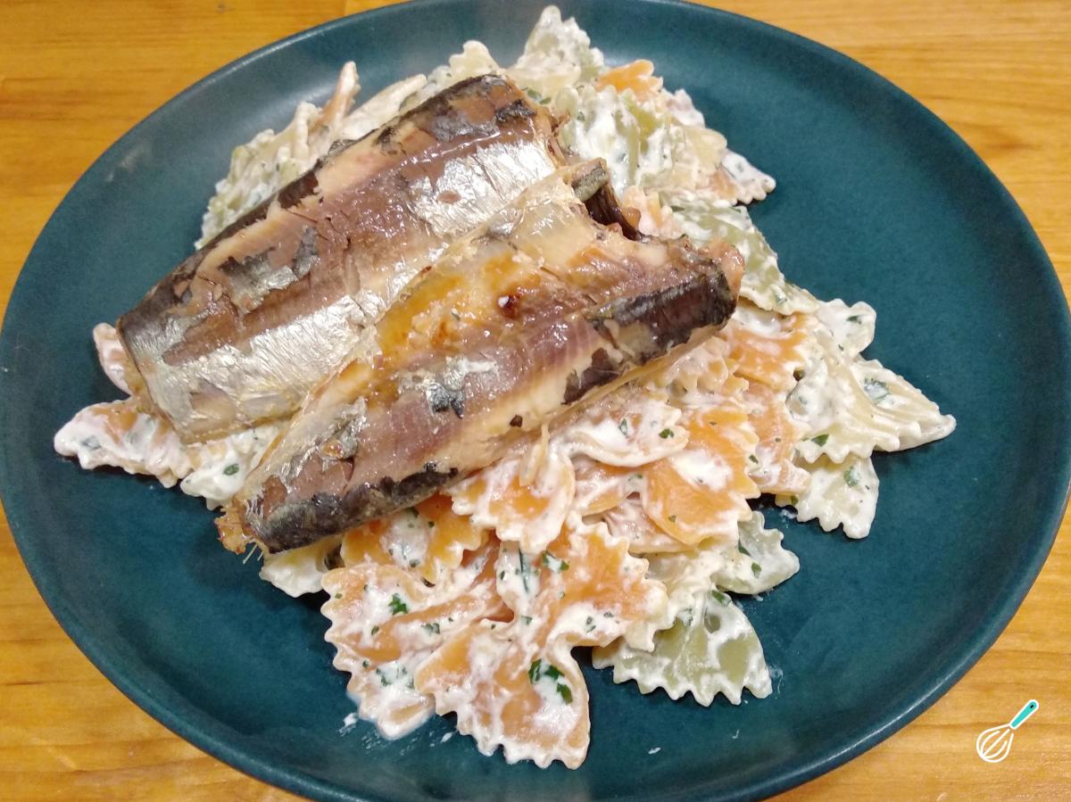Receita de Macarrão com sardinha e creme de leite