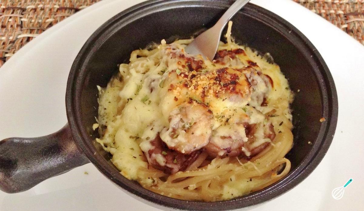 Receita de Espaguete com camarão ao molho branco