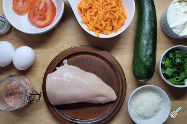 Receita de Torta de abobrinha com frango - Passo 1