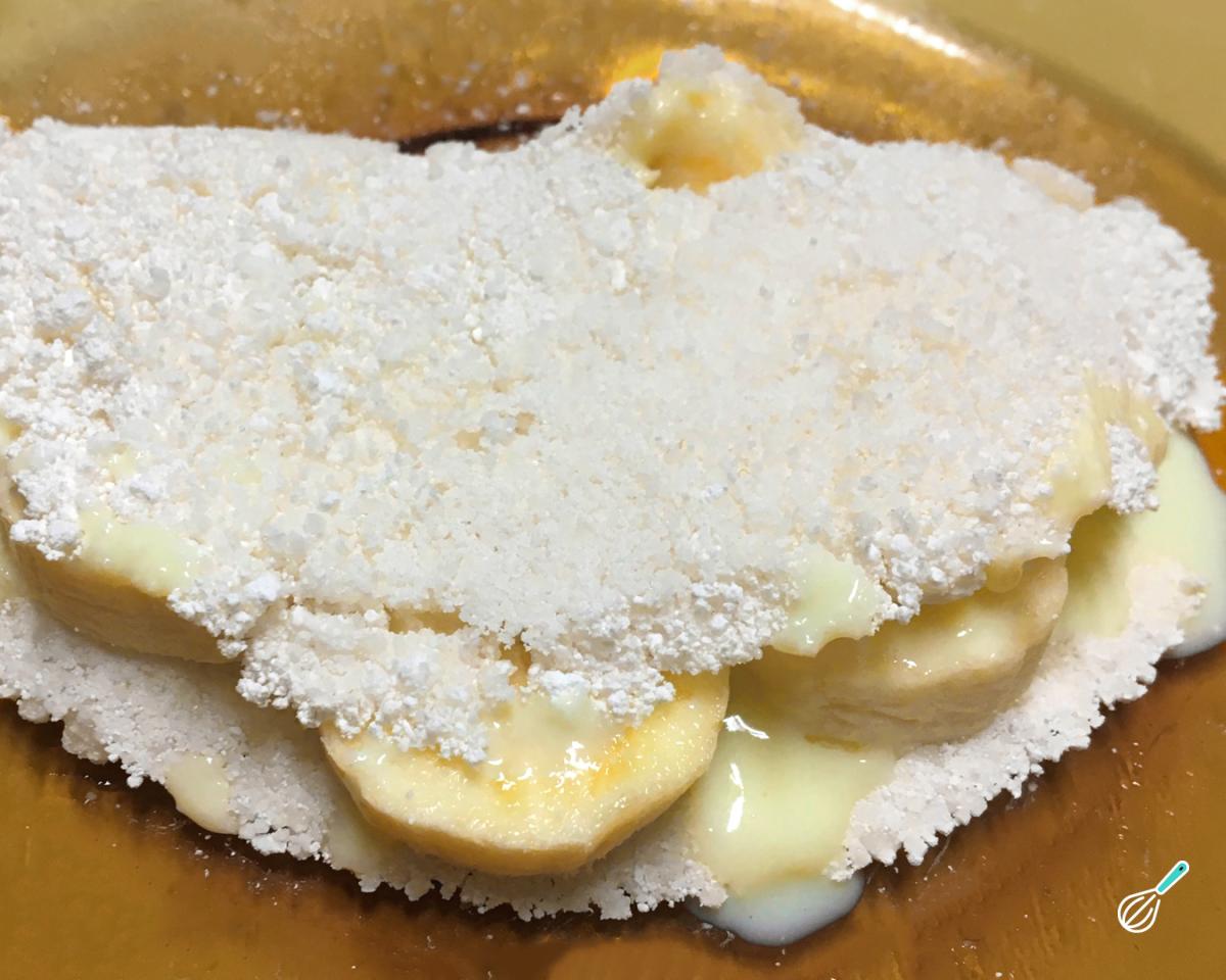 Receita de Tapioca com banana e leite condensado fit