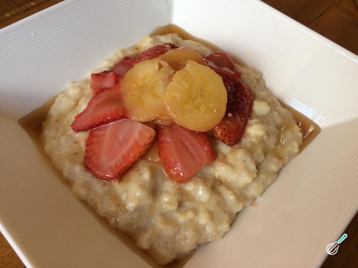 Receita de Mingau de banana e morango