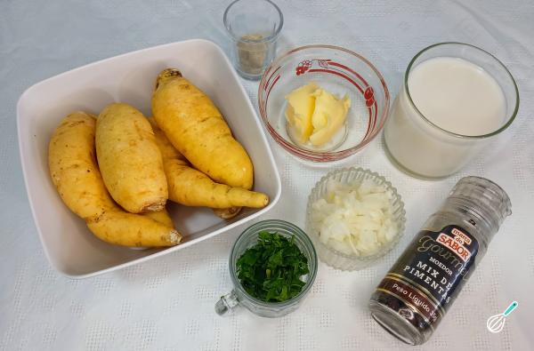 Receita de Purê de batata baroa - Passo 1