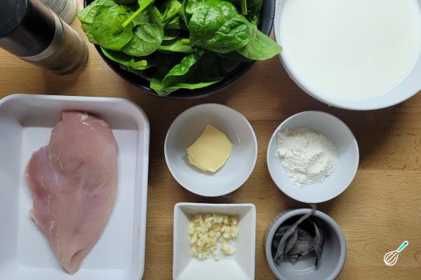 Receita de Creme de espinafre com frango - Passo 1