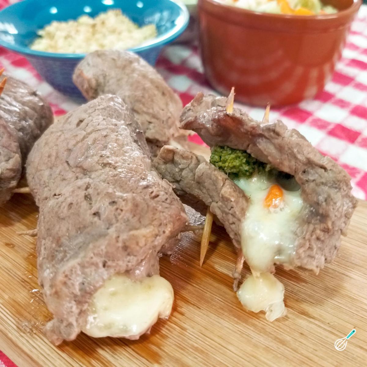 Receita de Bife de alcatra recheado no forno