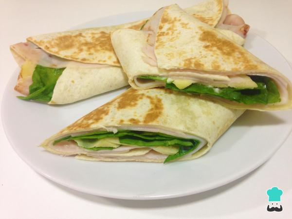 Receita de Wrap de peru com maçã