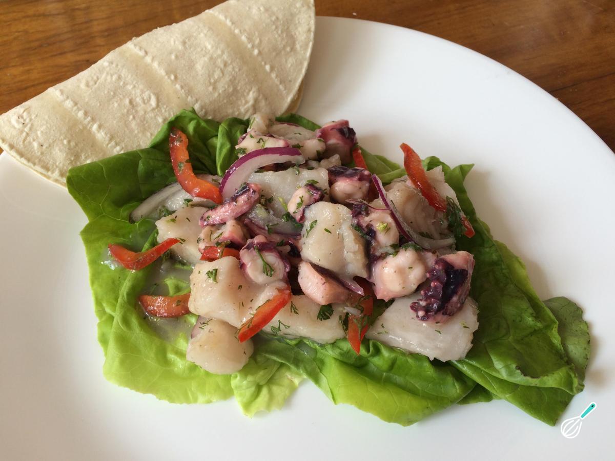 Receita de Ceviche de polvo e peixe