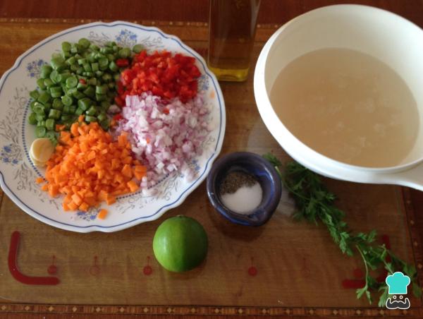 Receita de Caldo de legumes - Passo 1