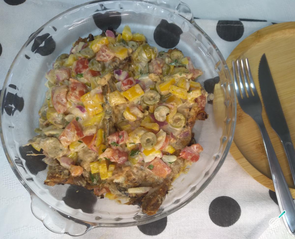 Receita de Peixe recheado aberto com maionese