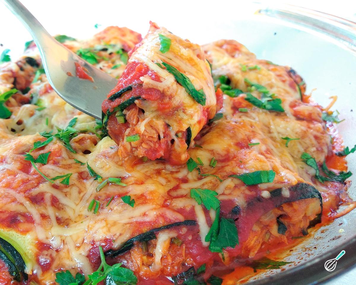 Receita de Enroladinho de abobrinha recheada