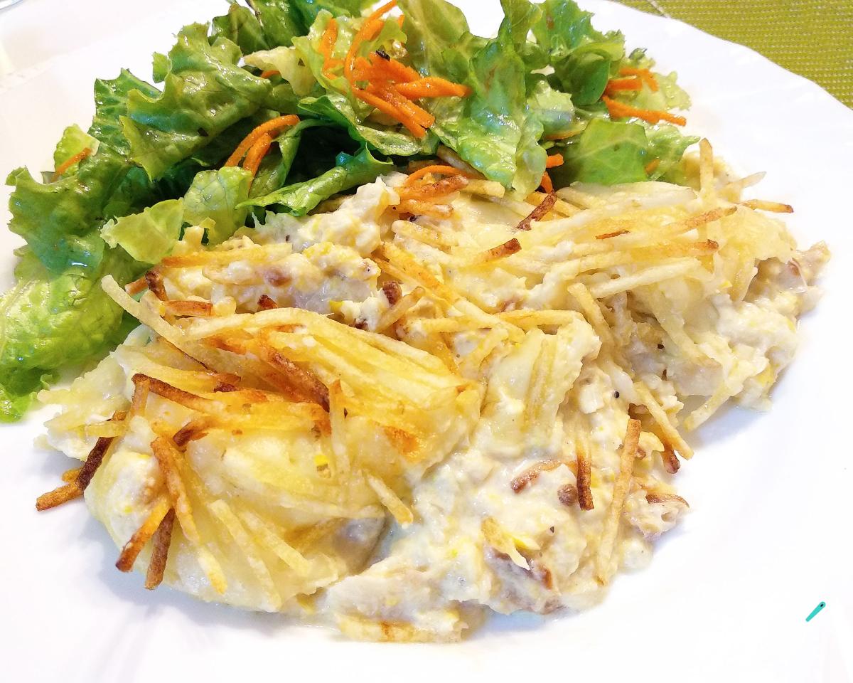 Receita de fricassê de bacalhau com batata palha