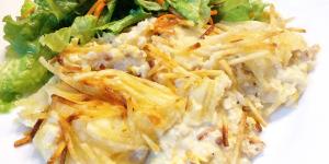 Fricassé de bacalhau com requeijão e batata