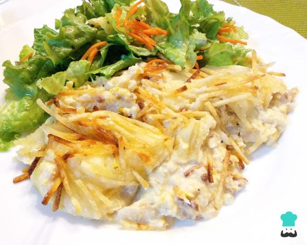 Receita de Fricassé de bacalhau com requeijão e batata
