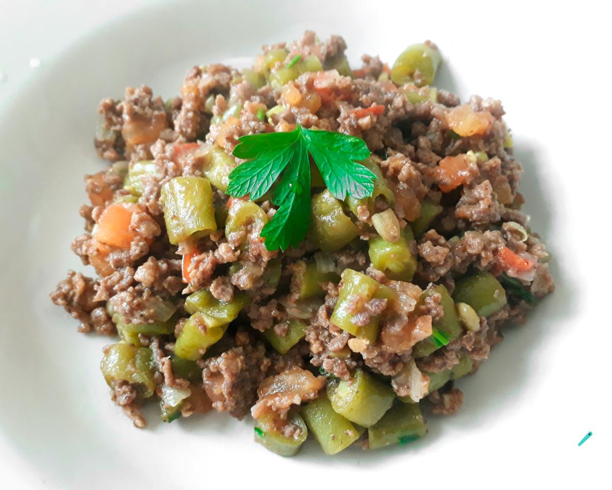 Receita de Refogado de carne moída com vagem