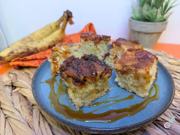 Receita de Bolo de banana caramelizada de liquidificador