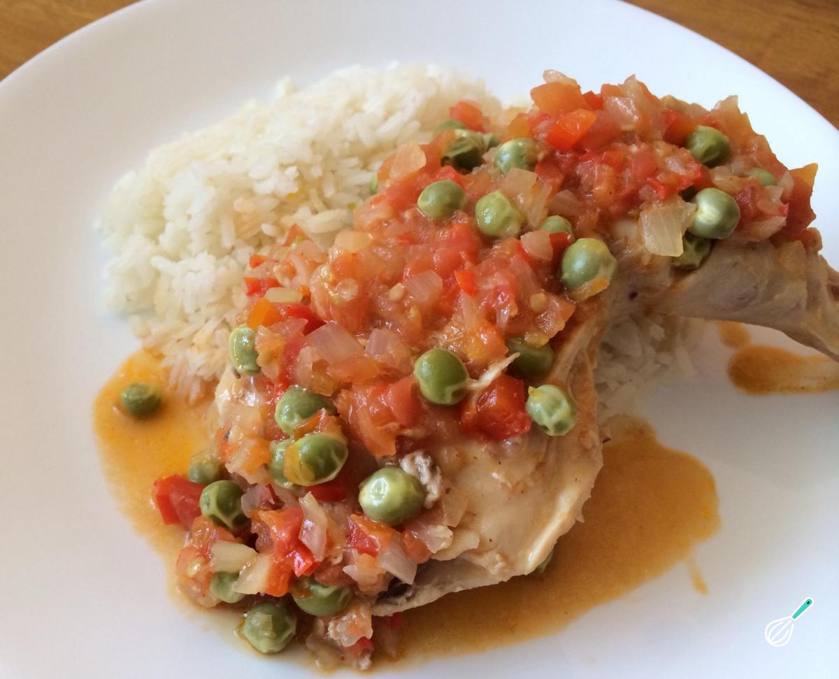 Receita de Frango guisado com arroz