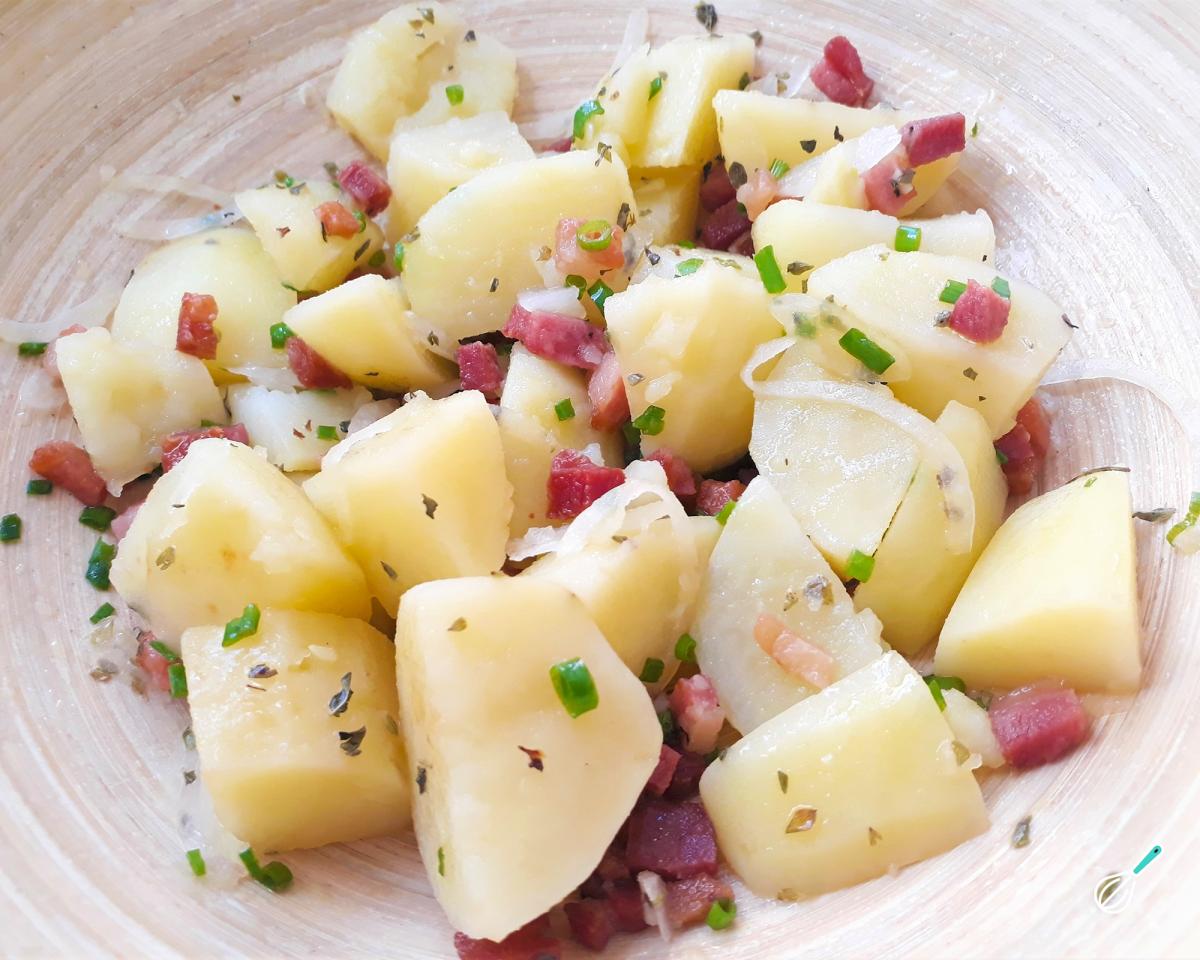 Receita de Salada de batata com bacon