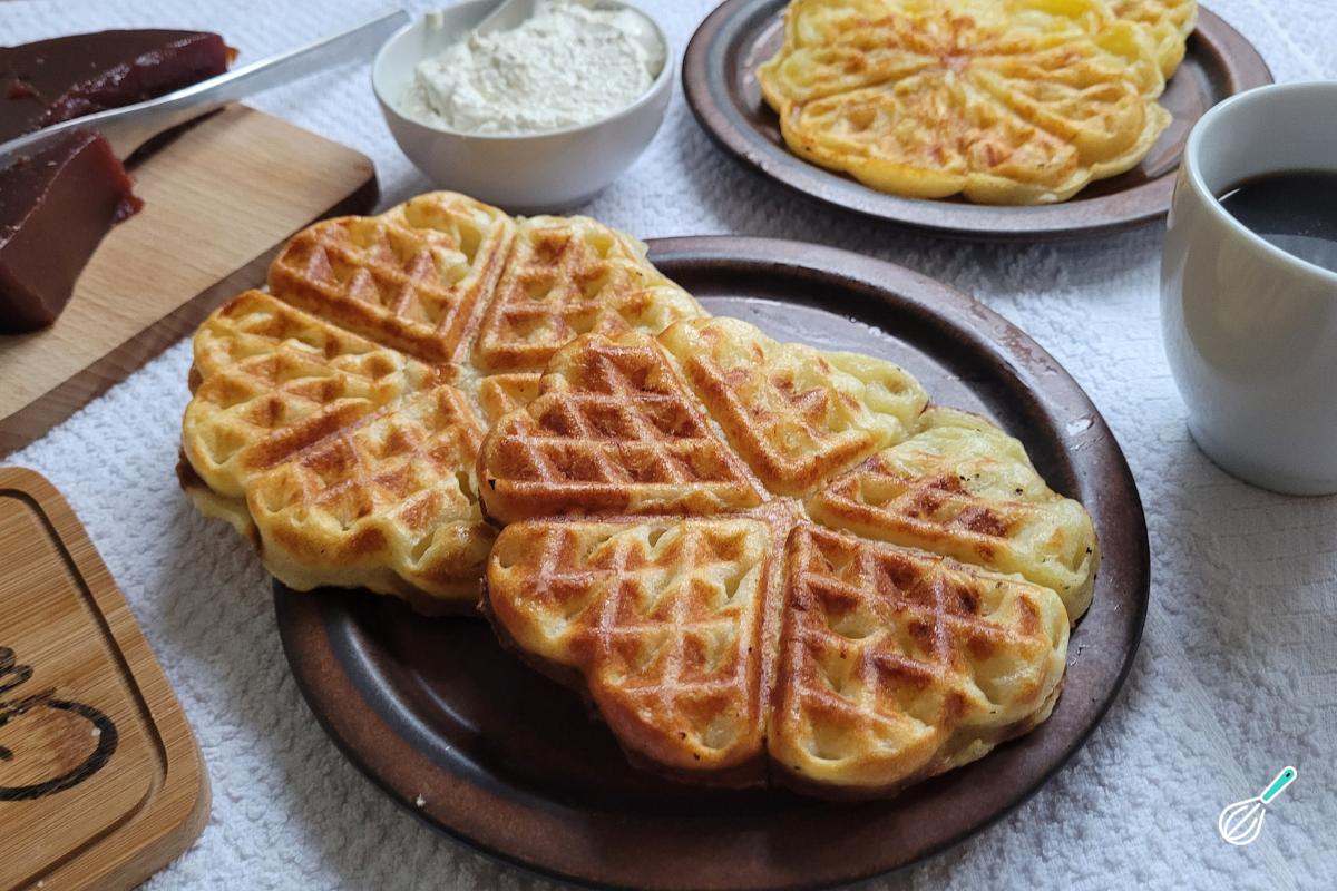 Receita de Waffle salgado com polvilho