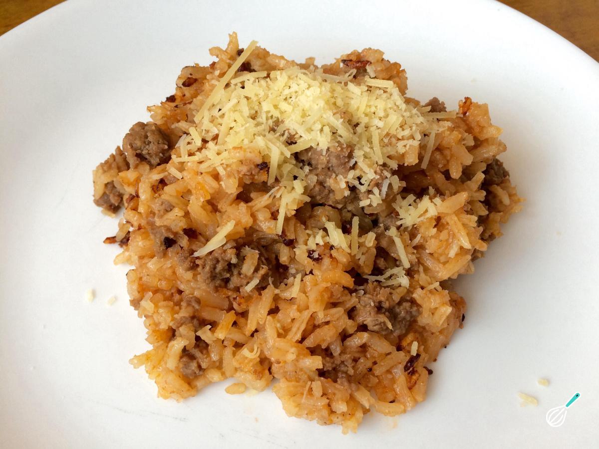 Receita de Arroz à bolonhesa