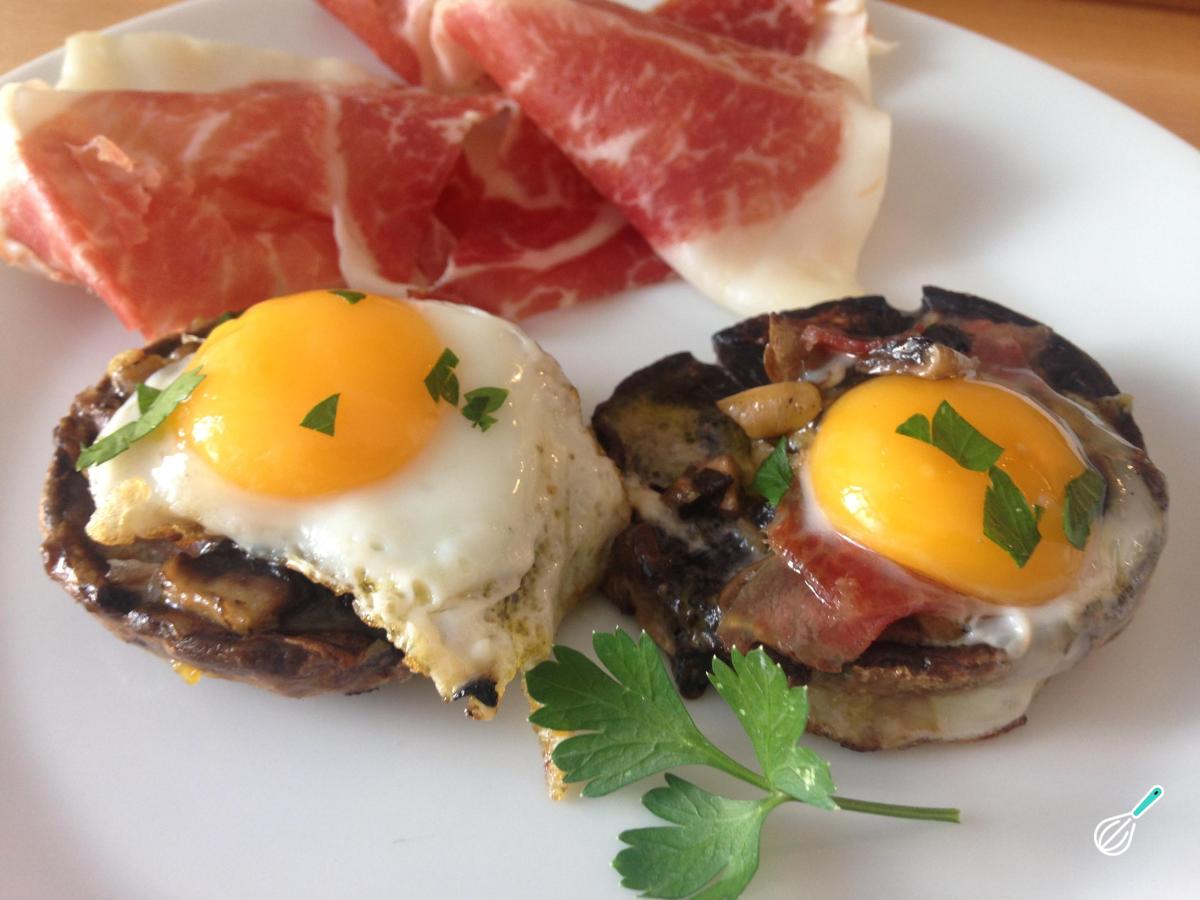 Receita de Cogumelos recheados com ovo de codorna