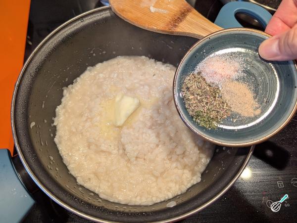 Receita de Risoto de queijo com bacon - Passo 7