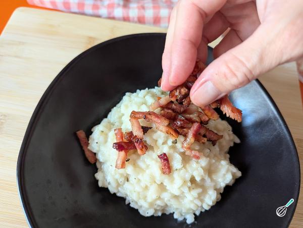 Receita de Risoto de queijo com bacon - Passo 8