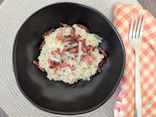 Receita de Risoto de queijo com bacon - Passo 9