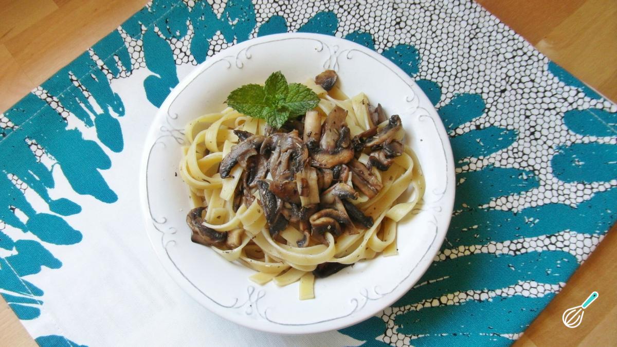 Receita de Macarrão com cogumelos frescos