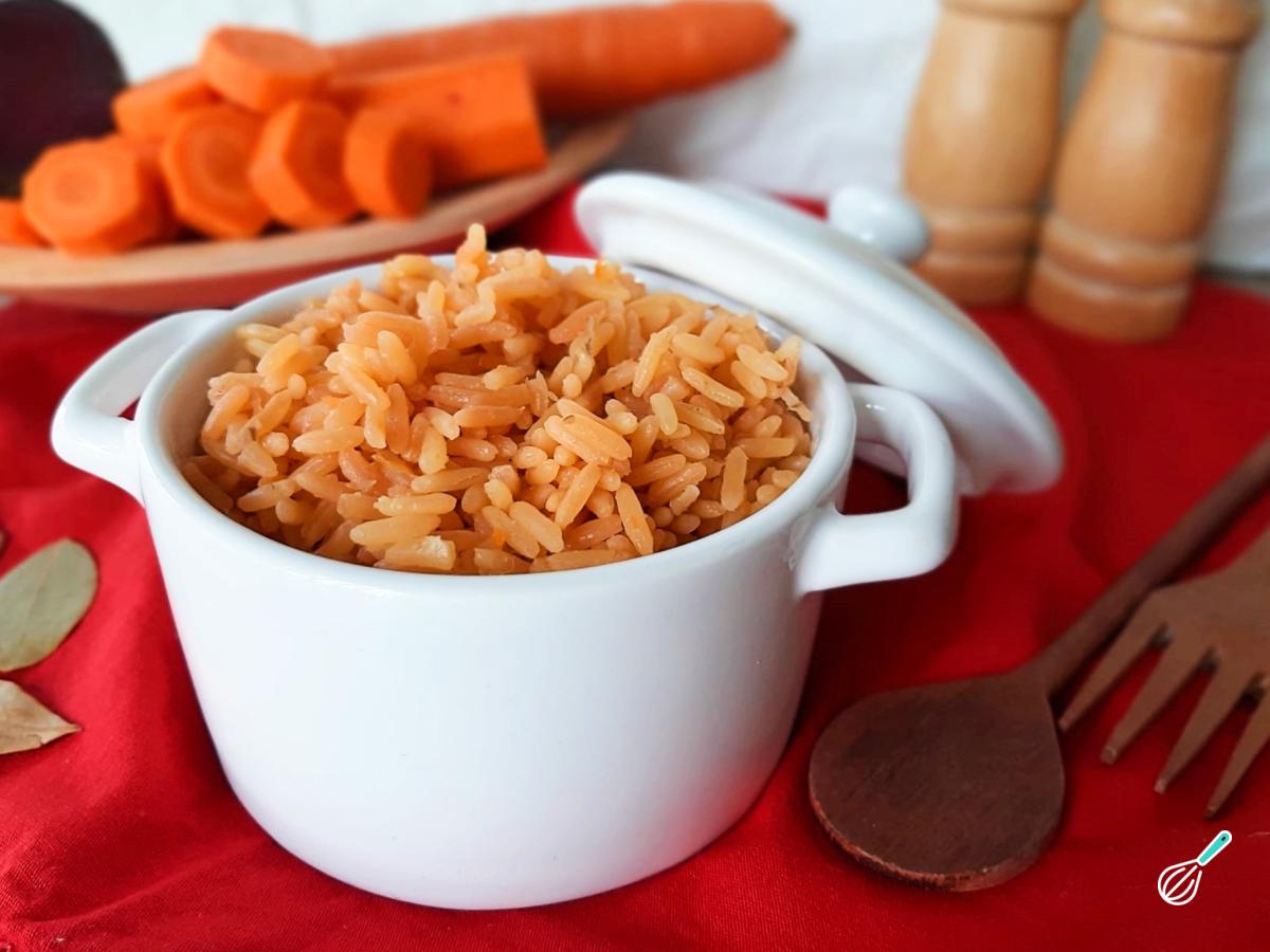 Receita de Arroz com beterraba e cenoura