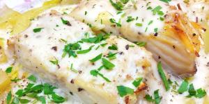 Bacalhau cremoso no forno com batatas
