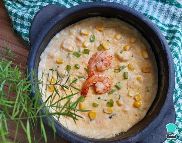 Receita de Creme de milho com camarão