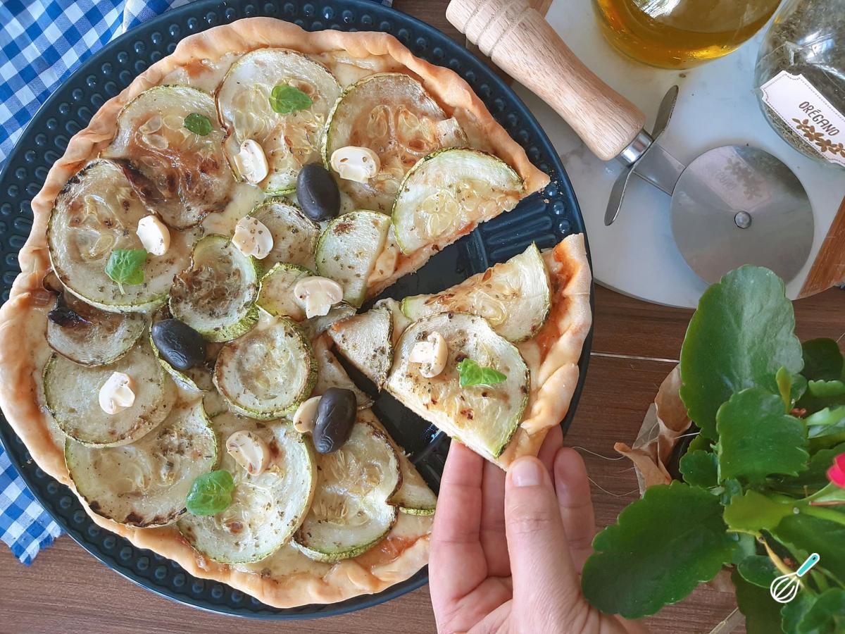 Receita de Pizza de abobrinha com mussarela