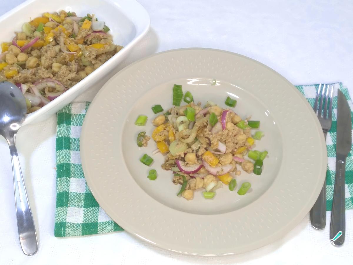 Receita de Salada de grão-de-bico com atum