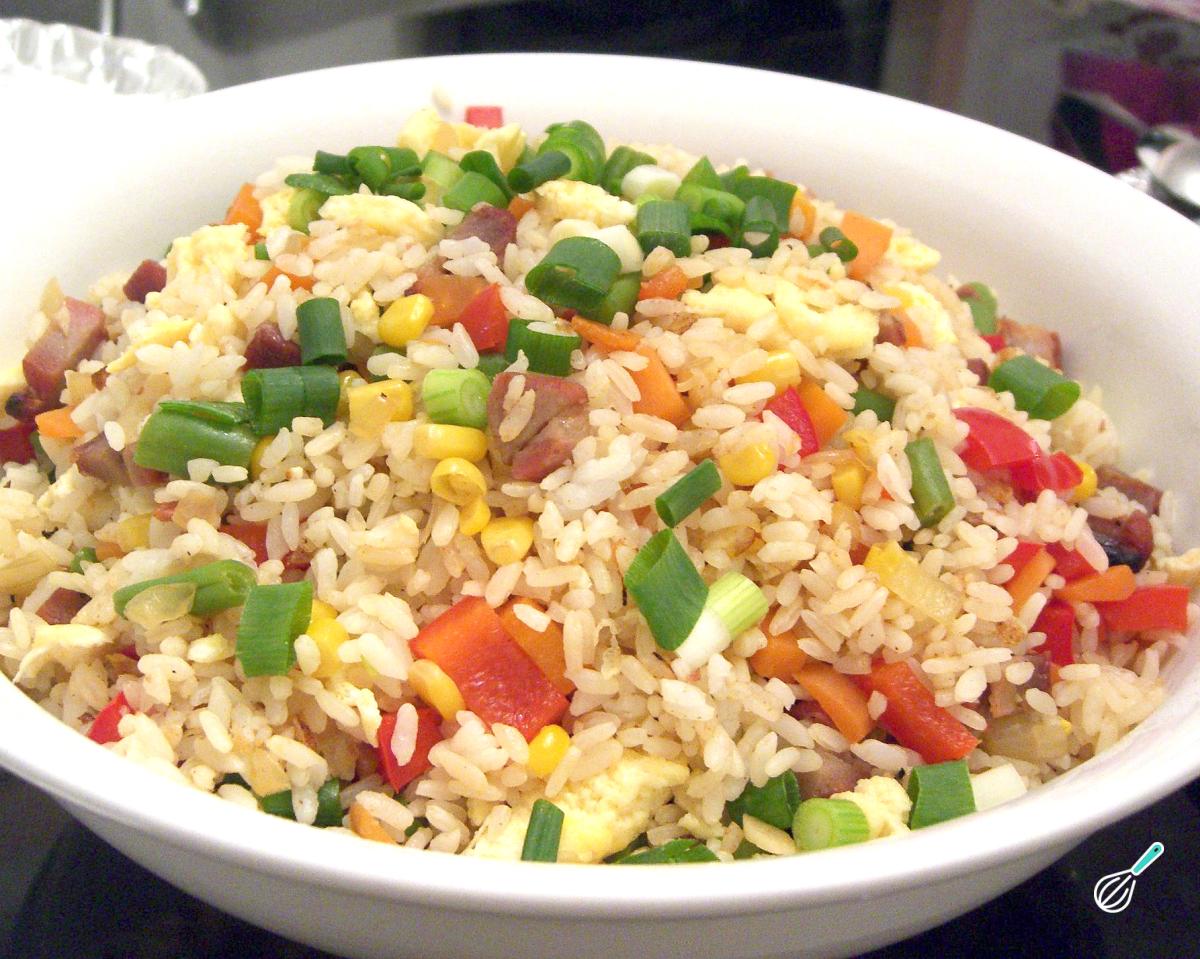 Receita de Arroz de Natal colorido