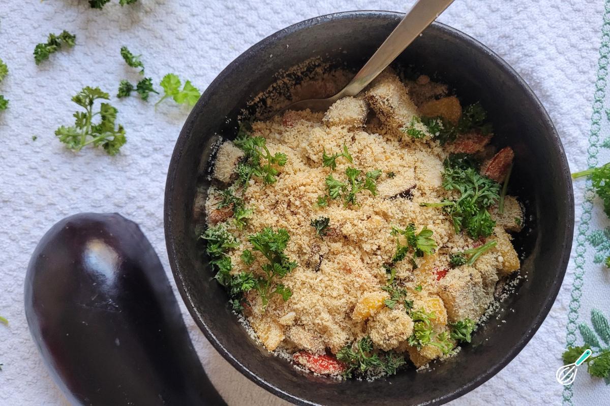 Receita de Farofa de berinjela