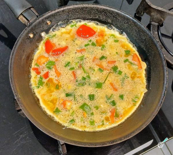 Receita de Omelete com cogumelos - Passo 6