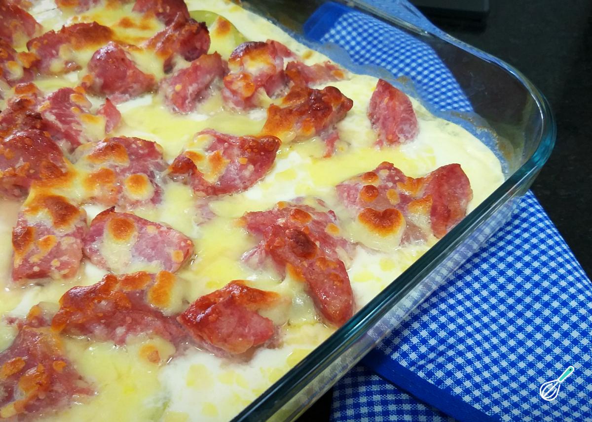 Receita de Batata gratinada com calabresa