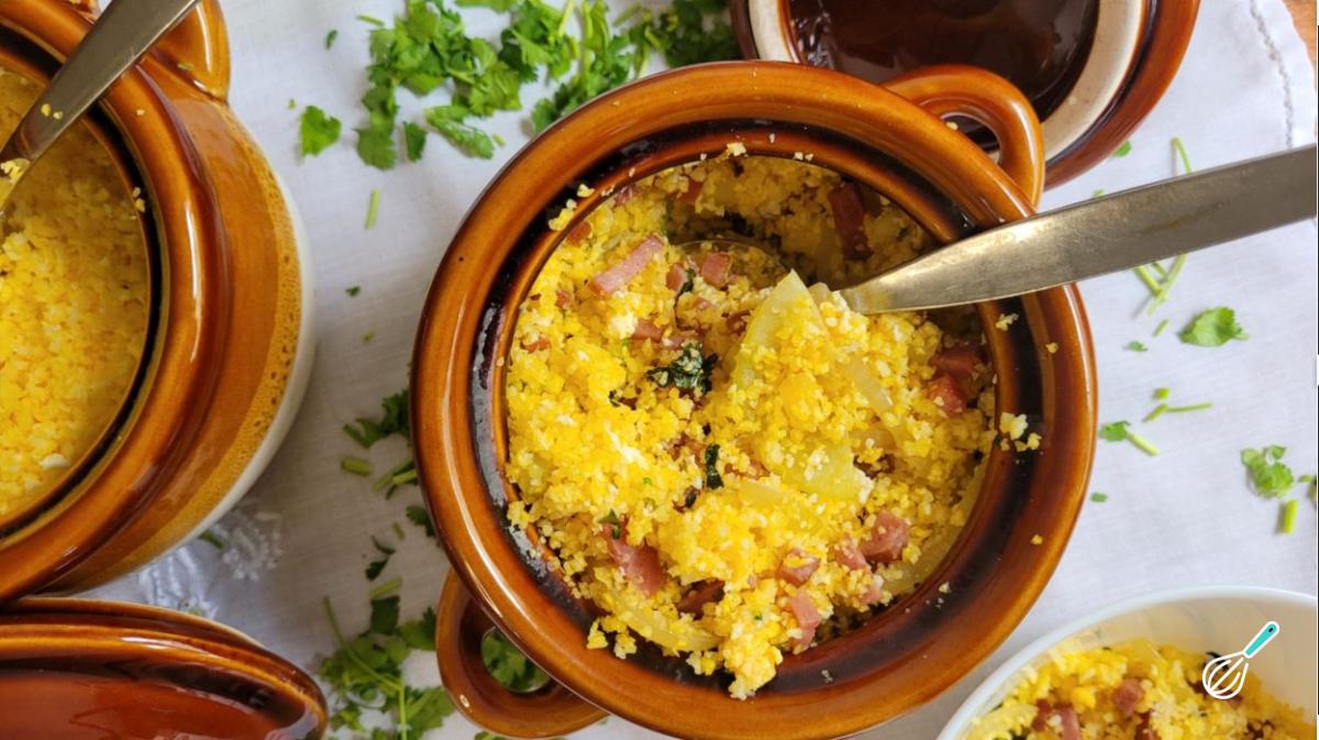 Receita de Farofa de cuscuz com bacon