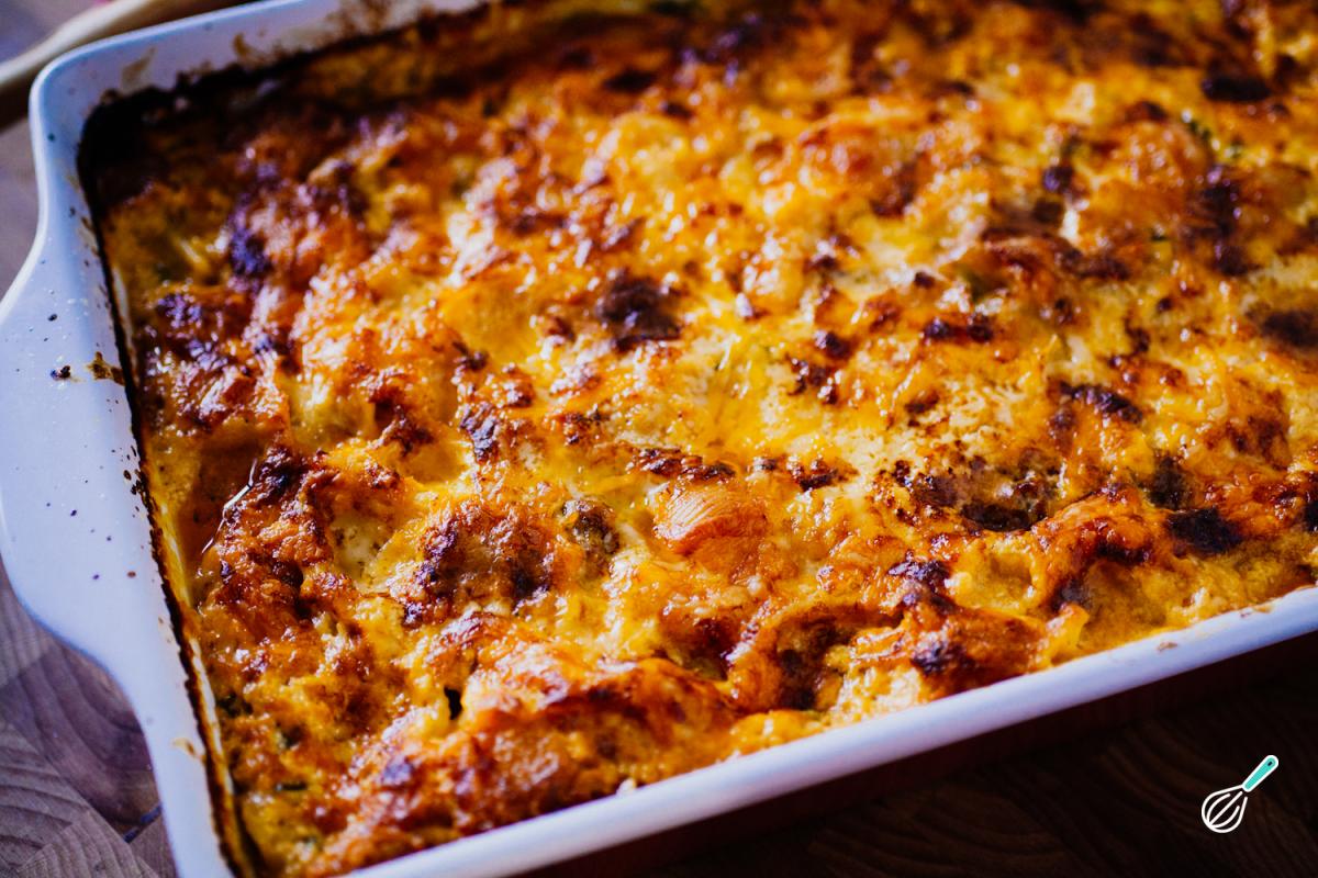 Receita de Macarrão de forno com molho branco e queijo