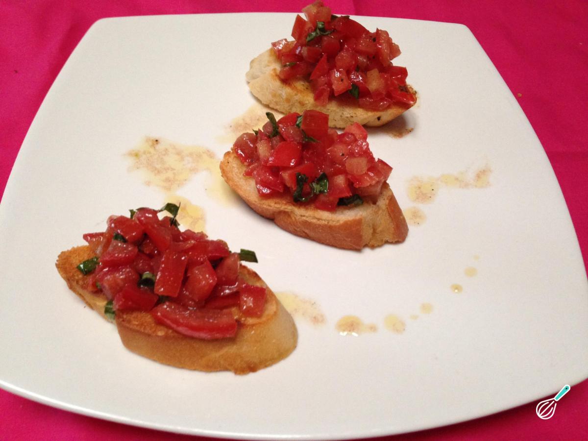 Receita de Bruschetta de tomate e azeite