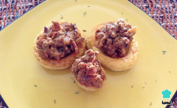 Receita de Vol-au-vent recheado com carne moída