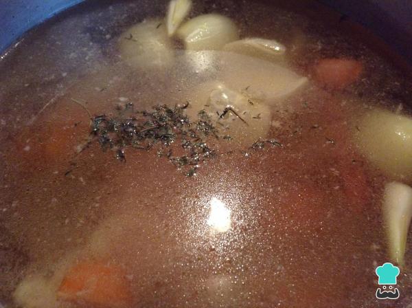 Receita de Caldo de legumes e frango - Passo 4