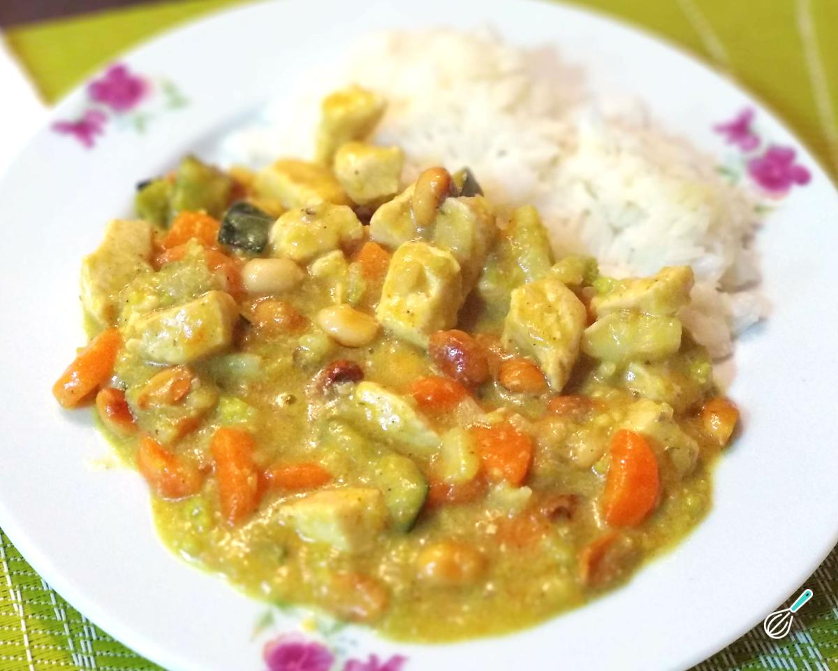 Receita de Frango com curry e leite de coco