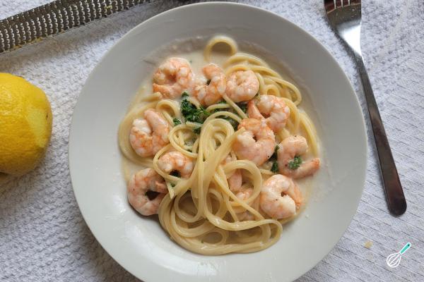 Receita de Linguine com camarão