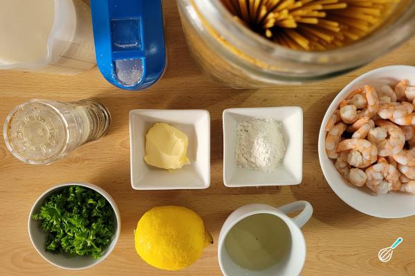 Receita de Linguine com camarão - Passo 1