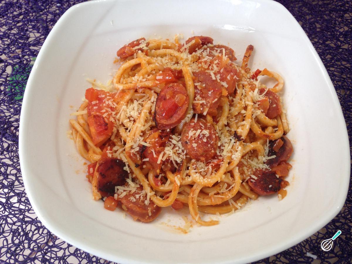 Receita de Espaguete com linguiça
